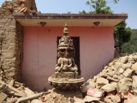 Stupa standing erect undisturbed by the quake!