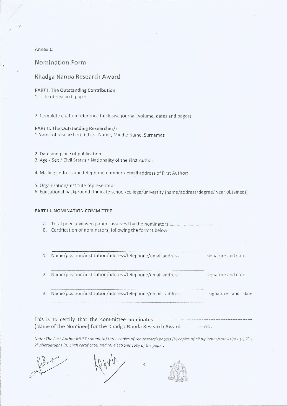 Khadga Nanda Medical Research Award Page 3